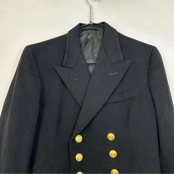Vintage 60s Royal Navy Lieutenant Rank Military Dress Jacket  Gieves Black Navy - Picture 3 of 16
